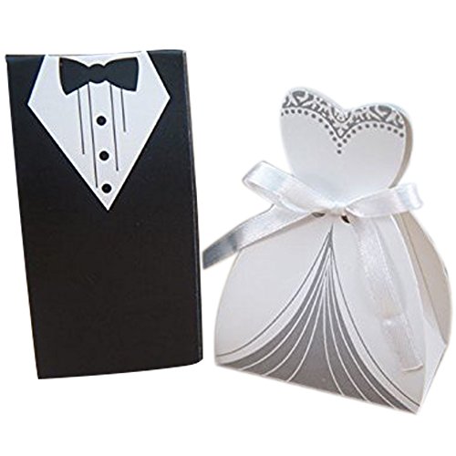 50 Gastgeschenke Hochzeit Braut Kleid Boxen für Konfetti Tischmarker Geschenke von C.X.Y.