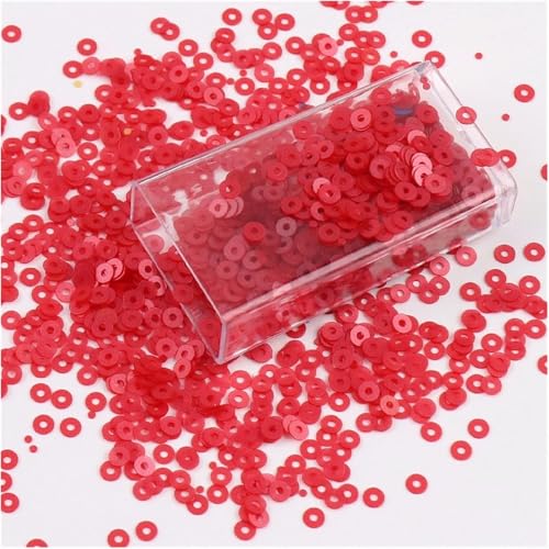 Bunte glitzernde Pailletten, sortiert in 6 Farben, zum Basteln und Dekorieren, Durchmesser 2-3 mm (Rot, 3 mm 3000 Stück) von C.X.Y.