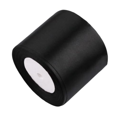 Satinband 22 m x 8 cm, Polyester Satin für Dekorationen Verpackung Süßigkeiten (schwarz) von C.X.Y.