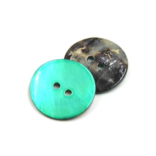 CAAXAINGJIAG Knöpfe Mantelknöpfe 20 Teile/los Natürliche Shell Nähen Farbe Perlmutt Shell Runde 2 Löcher for Kleidung DIY Bekleidungs ​​Zubehör(Green,15mm) von CAAXAINGJIAG