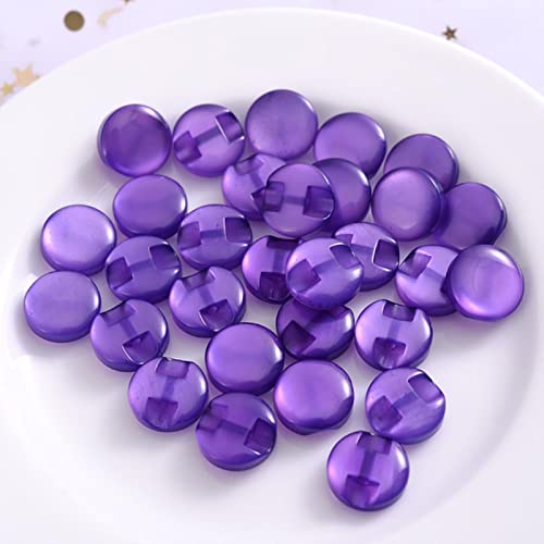 CAAXAINGJIAG Knöpfe Mantelknöpfe 50 Stück 8 mm transparentes, einfarbiges Kunstharz, niedliche Farbe, Nähknöpfe, Scrapbooking, DIY-Bekleidungszubehör, Weinrot, 8 mm(Dark Purple) von CAAXAINGJIAG