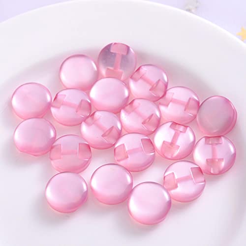 CAAXAINGJIAG Knöpfe Mantelknöpfe 50 Stück 8 mm transparentes, einfarbiges Kunstharz, niedliche Farbe, Nähknöpfe, Scrapbooking, DIY-Bekleidungszubehör, Weinrot, 8 mm(Pink) von CAAXAINGJIAG