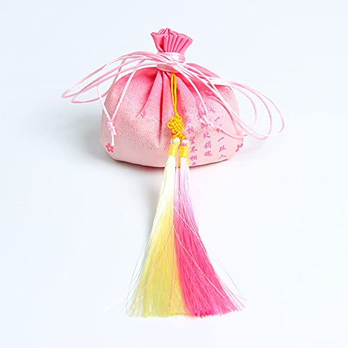 CAAXAINGJIAG Schmuck aus Seide Brieftasche 2 Stück chinesische Duftsäckchen mit Farbverlauf, Geschenkbeutel mit Kordelzug, Leere Duftbeutel mit Quaste, Hanfu-Zubehör-Anhänger(Pink) von CAAXAINGJIAG