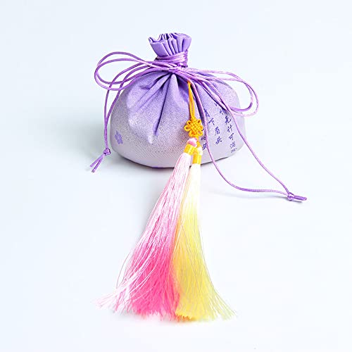 CAAXAINGJIAG Schmuck aus Seide Brieftasche 2 Stück chinesische Duftsäckchen mit Farbverlauf, Geschenkbeutel mit Kordelzug, Leere Duftbeutel mit Quaste, Hanfu-Zubehör-Anhänger(Purple) von CAAXAINGJIAG