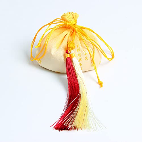 CAAXAINGJIAG Schmuck aus Seide Brieftasche 2 Stück chinesische Duftsäckchen mit Farbverlauf, Geschenkbeutel mit Kordelzug, Leere Duftbeutel mit Quaste, Hanfu-Zubehör-Anhänger(Yellow) von CAAXAINGJIAG