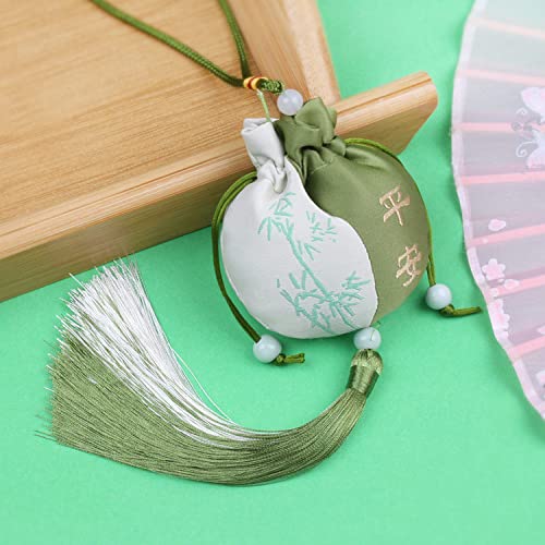 CAAXAINGJIAG Schmuck aus Seide Brieftasche 4 Stück Sachet-Beutel, chinesische Tradition, Beutel mit Kordelzug, Geschenkbeutel, leerer Duftbeutel, Hanfu-Zubehör, Anhänger, Auto-Hängedekoration(Green) von CAAXAINGJIAG