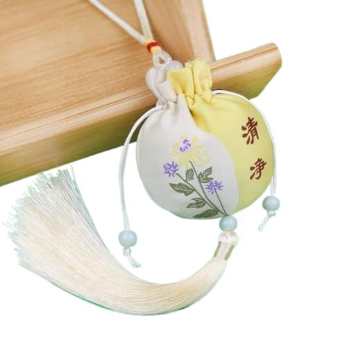 CAAXAINGJIAG Schmuck aus Seide Brieftasche 4 Stück Sachet-Beutel, chinesische Tradition, Beutel mit Kordelzug, Geschenkbeutel, leerer Duftbeutel, Hanfu-Zubehör, Anhänger, Auto-Hängedekoration(Yellow) von CAAXAINGJIAG