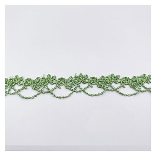 CAAXAINGJIAG Spitzenband. Spitzenband Stoff Nähen DIY Handwerk, Besticktes Spitzenband Spitzenbordüre Spitzenbesatz Dekoband for Hochzeitskleidungsdekoration(Green) von CAAXAINGJIAG