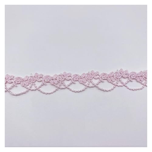 CAAXAINGJIAG Spitzenband. Spitzenband Stoff Nähen DIY Handwerk, Besticktes Spitzenband Spitzenbordüre Spitzenbesatz Dekoband for Hochzeitskleidungsdekoration(Pink) von CAAXAINGJIAG