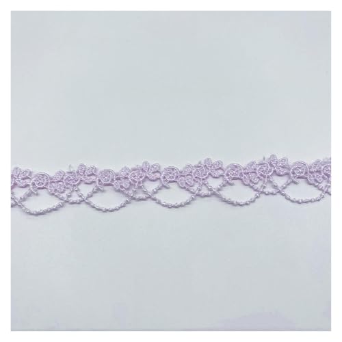 CAAXAINGJIAG Spitzenband. Spitzenband Stoff Nähen DIY Handwerk, Besticktes Spitzenband Spitzenbordüre Spitzenbesatz Dekoband for Hochzeitskleidungsdekoration(Purple) von CAAXAINGJIAG