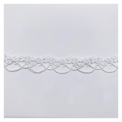 CAAXAINGJIAG Spitzenband. Spitzenband Stoff Nähen DIY Handwerk, Besticktes Spitzenband Spitzenbordüre Spitzenbesatz Dekoband for Hochzeitskleidungsdekoration(White) von CAAXAINGJIAG