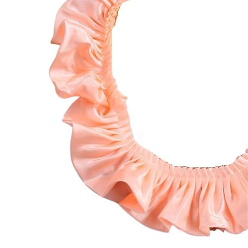 CAAXAINGJIAG Spitzenband. Spitzenband Stoff Nähen DIY Handwerk, Doppellagiges Satin-Rüschen-Spitzenbordüre-Dekorband for Nähen von Kleidung, Hochzeitsdekoration(Orange) von CAAXAINGJIAG