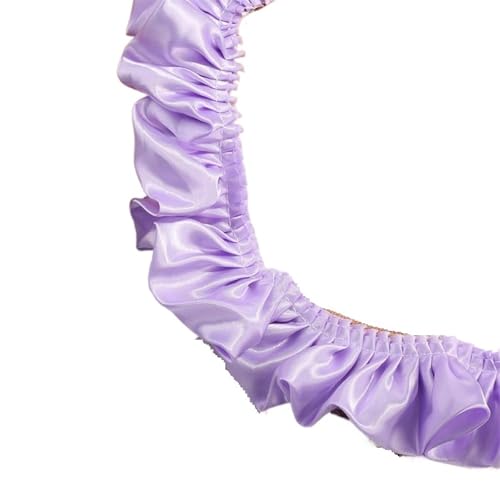 CAAXAINGJIAG Spitzenband. Spitzenband Stoff Nähen DIY Handwerk, Doppellagiges Satin-Rüschen-Spitzenbordüre-Dekorband for Nähen von Kleidung, Hochzeitsdekoration(Purple) von CAAXAINGJIAG