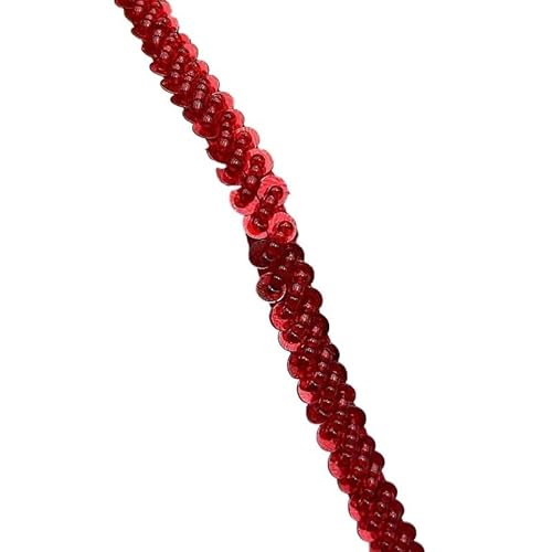 CAAXAINGJIAG Spitzenband. Spitzenband Stoff Nähen DIY Handwerk, Handperlen Paillettenband Spitze Dekoband, Spitze for Nähen, Basteln, Hochzeit, Vorhang(Red) von CAAXAINGJIAG