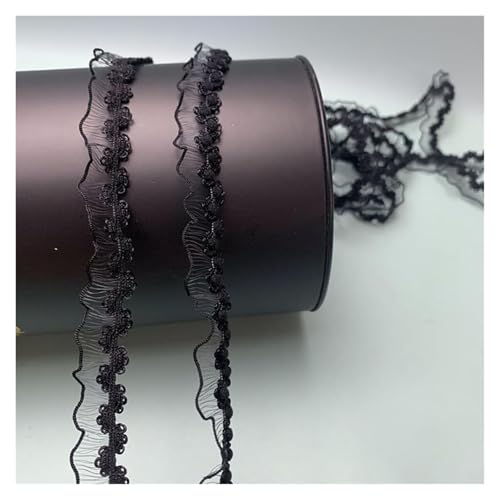 CAAXAINGJIAG Spitzenband. Spitzenband Stoff Nähen DIY Handwerk, elastisches Spitzenband Spitzenstoff Spitzenbesatz Dekoration for Geschenkverpackung Scrapbooking Hochzeit Nähen(Black) von CAAXAINGJIAG