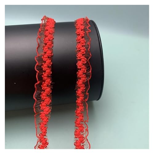 CAAXAINGJIAG Spitzenband. Spitzenband Stoff Nähen DIY Handwerk, elastisches Spitzenband Spitzenstoff Spitzenbesatz Dekoration for Geschenkverpackung Scrapbooking Hochzeit Nähen(Red) von CAAXAINGJIAG