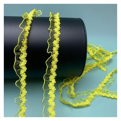 CAAXAINGJIAG Spitzenband. Spitzenband Stoff Nähen DIY Handwerk, elastisches Spitzenband Spitzenstoff Spitzenbesatz Dekoration for Geschenkverpackung Scrapbooking Hochzeit Nähen(Yellow) von CAAXAINGJIAG