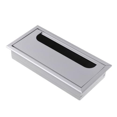 Kabeldurchführungsabdeckung für den Schreibtisch 80x80/160/275mm Aluminium Legierung Draht Loch Abdeckung Computer Tülle Linie Box Büro Schreibtisch Tisch kabel Verschluss Kabel Klemme Hardware(Silver von CAAXAINGJIAG