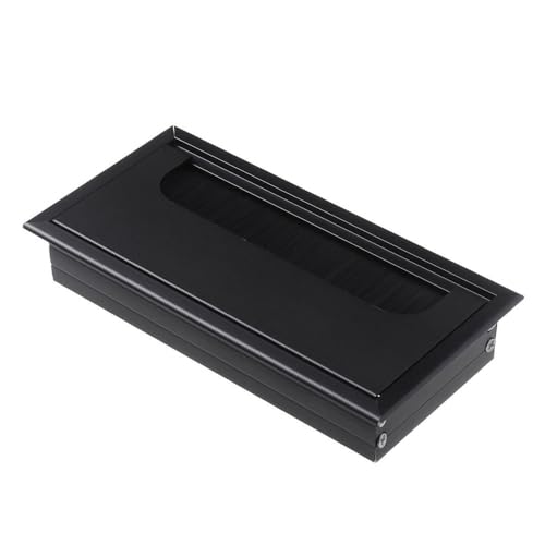 Kabeldurchführungsabdeckung für den Schreibtisch 80x80/160/275mm Aluminium Legierung Draht Loch Abdeckung Computer Tülle Linie Box Büro Schreibtisch Tisch kabel Verschluss Kabel Klemme Hardware(Black, von CAAXAINGJIAG