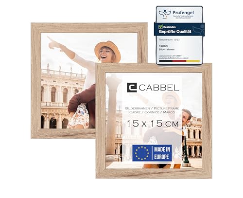 CABBEL Bilderrahmen 15x15 cm - Natur - Holz – 2-Pack | Hochwertiger Fotorahmen für Wand- & Tischdekoration | Modern, Nachhaltig & Vielseitig – Perfekt für Fotos & Kunstwerke von CABBEL