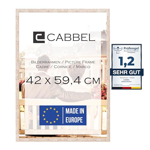 CABBEL Bilderrahmen 42x59,4 cm, Birke, stabiles MDF-Holz Rahmen, bruchsicherem Plexi-Glas, zum Aufhängen, ideal für Fotos/Bilder/Collage von CABBEL