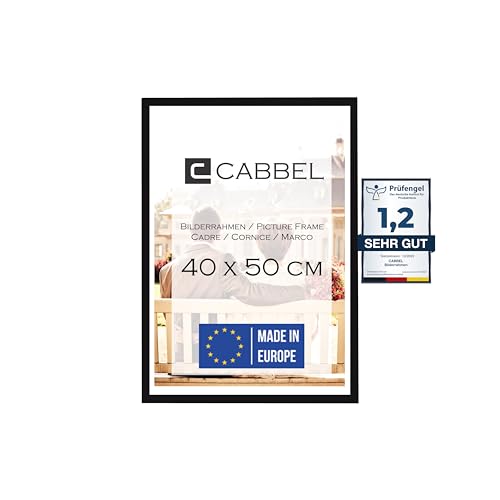 CABBEL Einzelpack (1 STK.) Bilderrahmen 40x50 cm MDF Holz-Rahmen in Schwarz | mit bruchsicherem Plexi-Glas/Modern von CABBEL