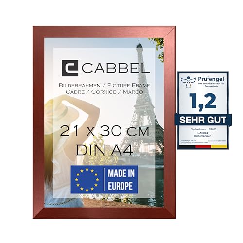 CABBEL Einzelpack (1 STK.) Bilderrahmen DIN A4 21x30 MDF Holz-Rahmen in Rose Gold | zum Aufhängen & Aufstellen | mit bruchsicherem Plexi-Glas/Modern | ideal für Fotos/Bilder/Collage von CABBEL