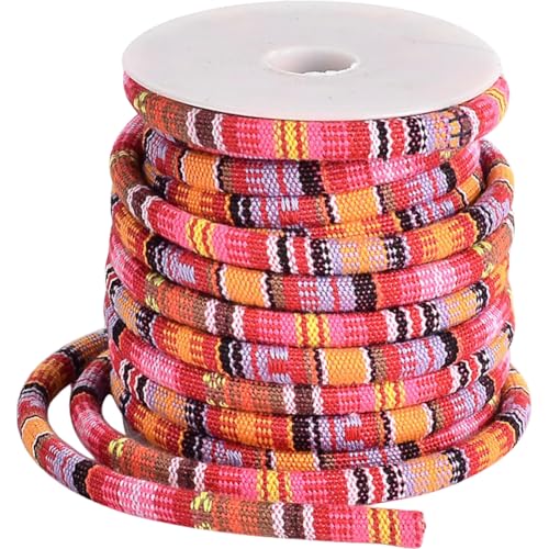 CABODYALS 9.14 m Rotes Freundschaftsarmband Seil Ethnische Kordel Perlenstickerei Nylon Boho Bohemia Tribal Geflochtene Runde Stoffschnüre Zur Schmuckherstellung Europäische Halsketten Armbänder Perle von CABODYALS