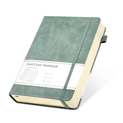 CAGIE Notizbuch A5 Liniert 320 Seiten Dickes Tagebuch Hardcover Journal Notizblock Leder Notizbücher Diary für Frauen Männer Mädchen Erwachsene, 14 x 21 cm, Grün von CAGIE