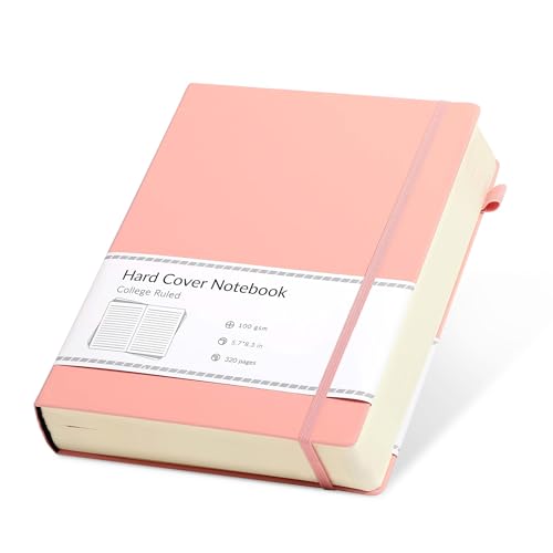 CAGIE Notizbuch A5 Liniert 320 Seiten Dickes Tagebuch Hardcover Journal Notizblock Leder Notizbücher Diary für Frauen Männer Mädchen Erwachsene, 14 x 21 cm, Rosa von CAGIE