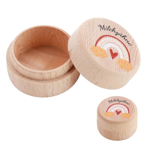 Zahndose Milchzähne für Mädchen Jungen,Milchzahndose aus Holz,Zahndose Milchzähne mit niedlichem Motiv,kinder Zahndose,Erinnerungsbox Baby Geschenke,Zahnfee Geschenke,Zahnbox für Neue Eltern von CAIHINIER