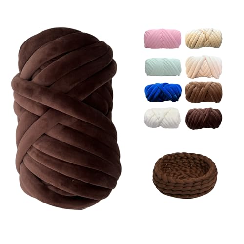 CAIJ Dicke Wolle Garn, Chenille Garn Häkelwolle Babywolle Zum Stricken Weic Schlauchgarn Armstricken Knitting Wolle für Amigurumi für Teppiche Sofadecken Decken Heimdekoration, Armstricken von CAIJ