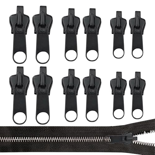 12 Stück Reißverschluss Zipper,3 Größen Reißverschluss Schieber Ersatz,Reißverschluss Zipper,Universal Reißverschluss-Fix-Kit,Abnehmbarer Ersatzzipper Set,Zieher Für Reparatur Jacken Koffer Rucksäcke von CAIKAILIOR