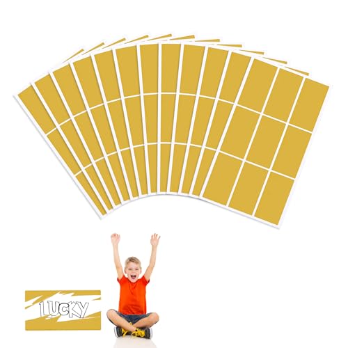 12 Stück Rubbellose Selber Machen,Rubbelaufkleber Gold Silber Scratch Off Stickers Rubbelsticker Groß Rubbel Etiketten Sticker DIY Fake Rubbelfolie,für Geburtstag Geschenk gutscheine Selbst (Gold) von CAIKAILIOR