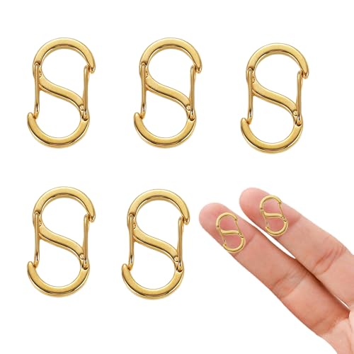 5 Stück Verschlüsse Für Armbänder,Doppelöffnungs Verschluss,Edelstahl Kettenverschluss Gold,Verschluss Für Armbänder,Armband Verschlüsse,Silber Mini Karabiner,Armbandverschlüsse,Für Halsketten Ketten von CAIKAILIOR