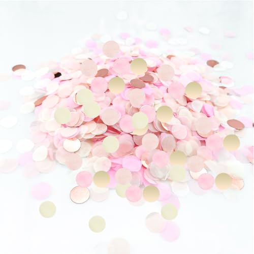 50g Konfetti,Bunt Streudeko Hochzeit,Konfetti Geburtstag,Rosa Confetti,Glitzer Tischdeko,für Karneval,Taufe,Party,Baby Shower Deko (Rosa) von CAIKAILIOR