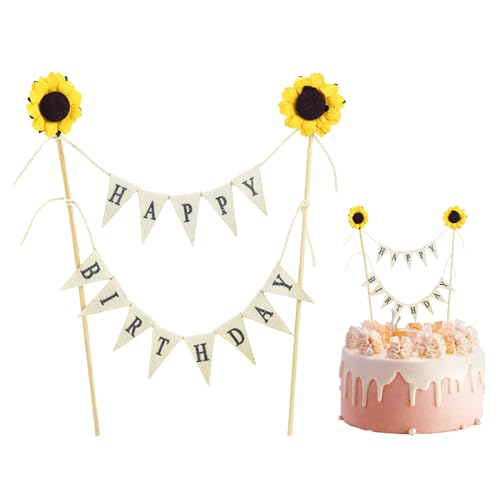 Happy Birthday Cake Topper,Geburtstag Kuchen Dekoration Kuchengirlande Deko Torten Tortendeko Decorations Kuchendekoration Wimpelketten Kuchen-Dekorationseinsatz,für Kuchenaufsatz Themenparty Toppers von CAIKAILIOR