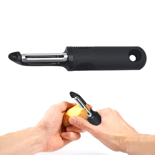 Sparschäler,Universal Schäler mit Edelstahl Blade,Obstschäler Kartoffelschäler Gemüseschäler,Potato Peeler,Kartoffelschälmesser Gurkenschäler Apfelschäler Spargelschäler,Ergonomischer Silikongrif von CAIKAILIOR