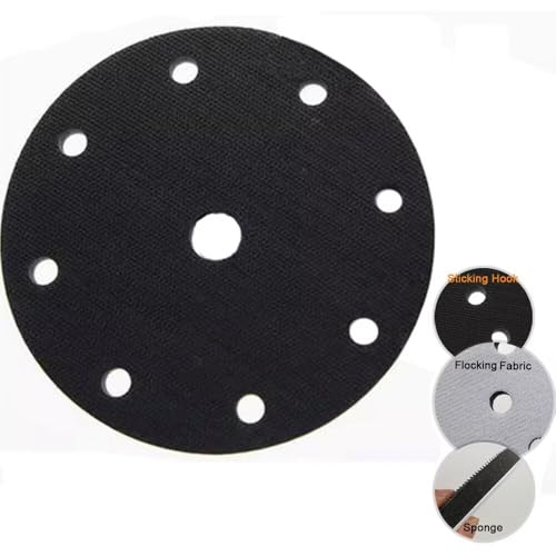 2pcs 6 Zoll 150mm 9-Loch Haken und Schleife Weiche Schwamm Kissen Scheiben Schutzpad für Winkelschleifer Polieren Pad für Beflocken Sandpapier Geeignete gebogene Oberfläche Polieren von CAIMEI SANDER