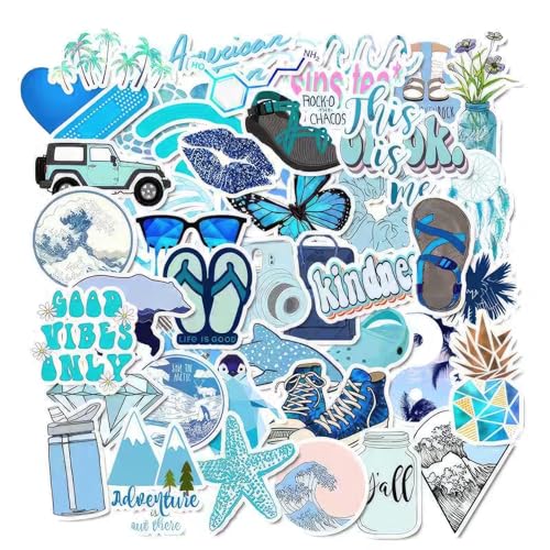 50 Stück Aesthetic Sticker Set, Scrapbook Wasserfest Aufkleber Kinder, Zubehör DIY Basteln Deko Für Fahrrad Computer Surfbrett Teenager Jugendliche, Vinyl Aesthetic Sticker für Girl von CAISYE