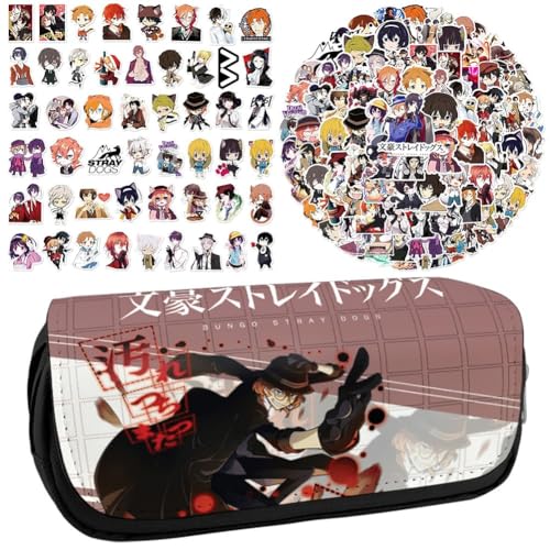 Bungo Stray Dogs Acryl-Ständer-Figur, doppelseitiger Druck, transparente Acryl-Ornamente, 6 Stück und 100 Stück, Anime-Cartoon-Aufkleber, Trolley-Taschen, Laptop, wasserdichte Aufkleber-Set (Typ 6) von CAIYLAI