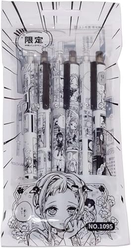 CAIYLAI Hanako-kun Anime-Kugelschreiber, 6 Stück, Toilettenbindung, Anime-Stift, schwarze Tinte, Kugelschreiber, niedliches Schul- und Bürobedarf, Geschenk für Kinder, 0,5 mm (Typ 2) von CAIYLAI