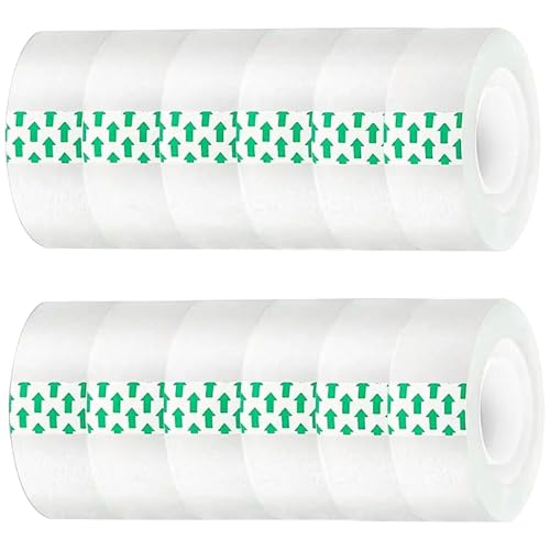 12pcs Clear Tape 82ft Langes Bopp -Klebeband mit 0,7 '' Breite Starke Haftung Transparentes Klebebandspender Nachfüllrollen mit ausgezeichneter Haltestrom zum Versiegelungs- und Beschriftungsschutz K von CAKEEYUM