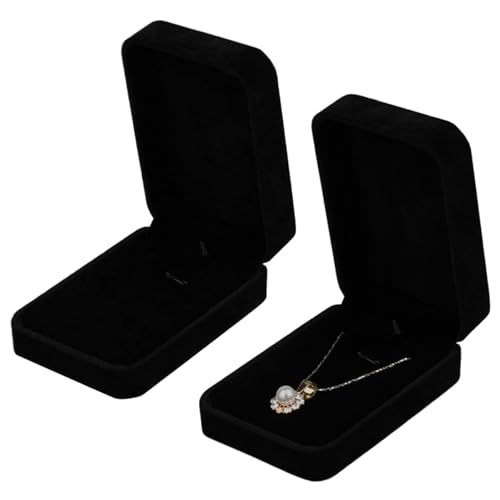 2pcs Schmuck Geschenkboxen Anhänger Aufbewahrung Display Velvet Schmuckschachtel 3.9x2.8x1.4 Zoll Schwarze kleine Schmuck Geschenkbox für Jubiläum Valentinstag Geschenkversorgungen Schmuck Geschenkbo von CAKEEYUM