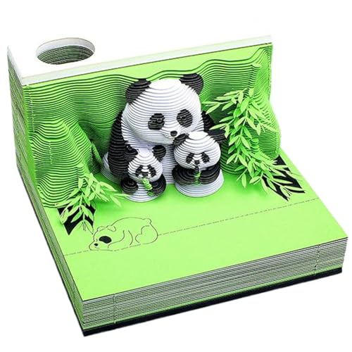 3D -Kalender 2025 Wochen Kalender Papierschnitzer Panda -Zeitstück mit Acrylabdeckungen Artsy Desktop -Kalender & Notizblock für Schule, Zuhause, Bürodekoration von CAKEEYUM