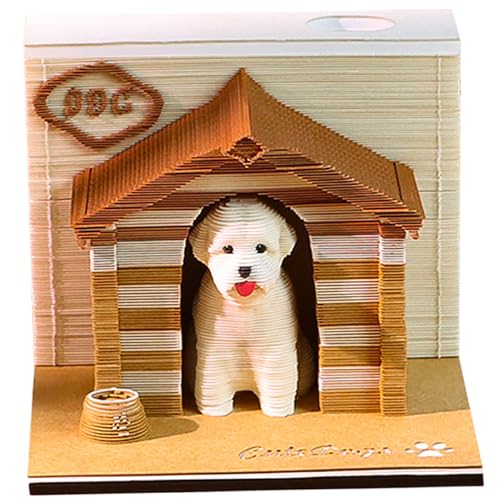 3D -Memo -Pad süßer Hund Dekorative Stressabbau 3D -Notizblock mit Stifthalter Büro Wohnzimmer Schreibtisch Memo -Pad Geschenke für Kollegen Freund von CAKEEYUM