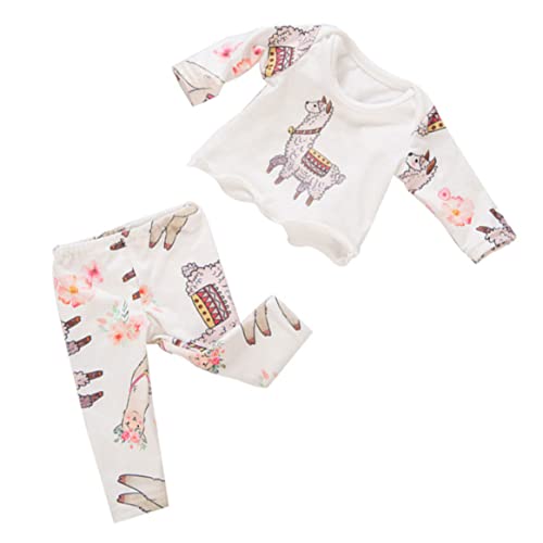 CAKEEYUM Puppe Pyjamas Anzug 18 Zoll Mädchen Puppe Alpaka Thema Pyjama Fashion Dolls Kleider Kleidung Mini Doll Pyjamas Casual Outfit Kinder Spielzeug Spielzeug von CAKEEYUM