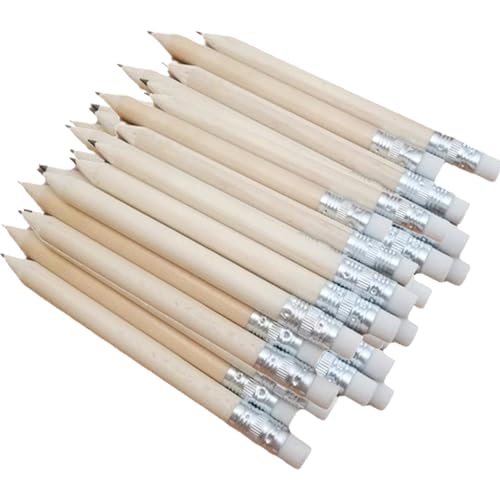 Golfstifte mit Radiergummi 100pcs 4 Länge Fine Tipps Golfstifte Holz HB Mini Stifte tragbarer Ersatz Mehrzweckstifte für Golf, Büro, Schulgolfstifte mit Radiergummi, Golfstifte von CAKEEYUM