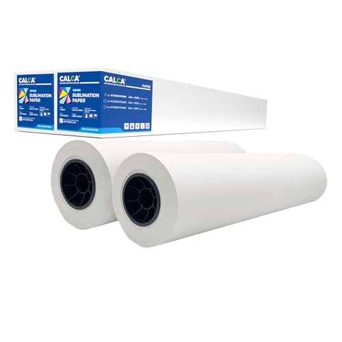 CALCA E-pson F570 Sublimationspapierrolle, 61 cm x 30,5 m, 5,1 cm Kern, schnelltrocknend, Farbstoff-Sublimationstransferpapierrolle, 95 g/m², 2 Rollen von CALCA