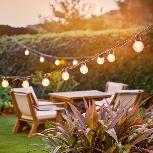 Calex Partylichter Außenbereich 10m, Lichterkette für draußen 10 Meter, LED-Lichterkette für den Garten IP44, Warmweißes Licht von CALEX